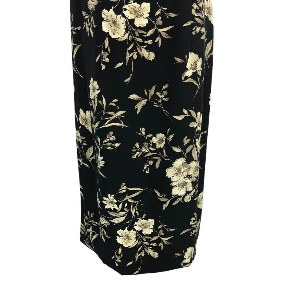 R&K Originals Career Maxi Shift Dress Jewel Neck Sleeveless Size 14W Vintage